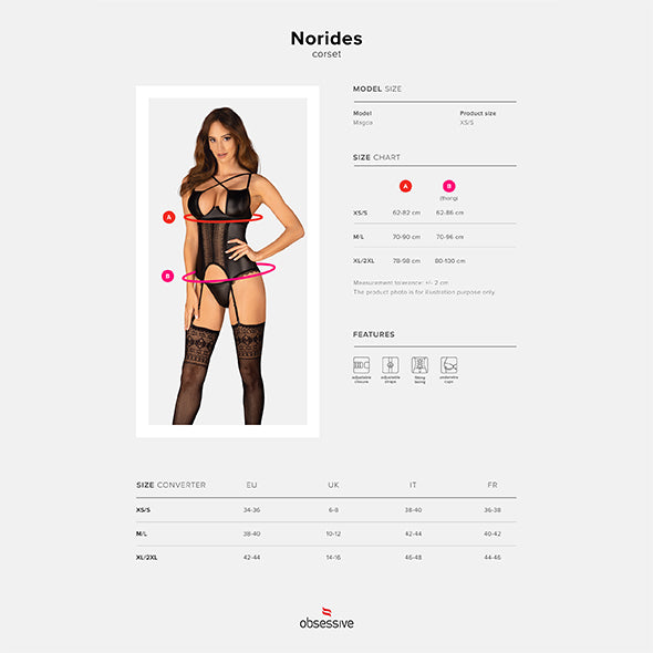 Obsessive - Norides corset & thong M/L - FeelGoodStore UK