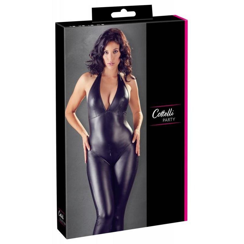 Crotchless Sexy Wetlook Catsuit