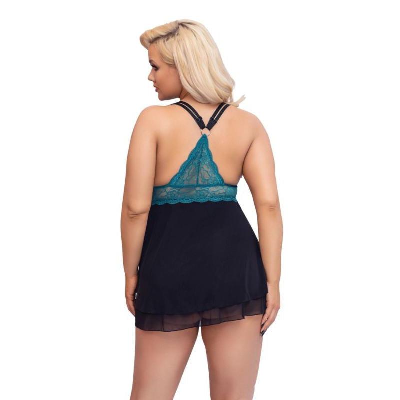 Babydoll Petrol - Black & Green Blue