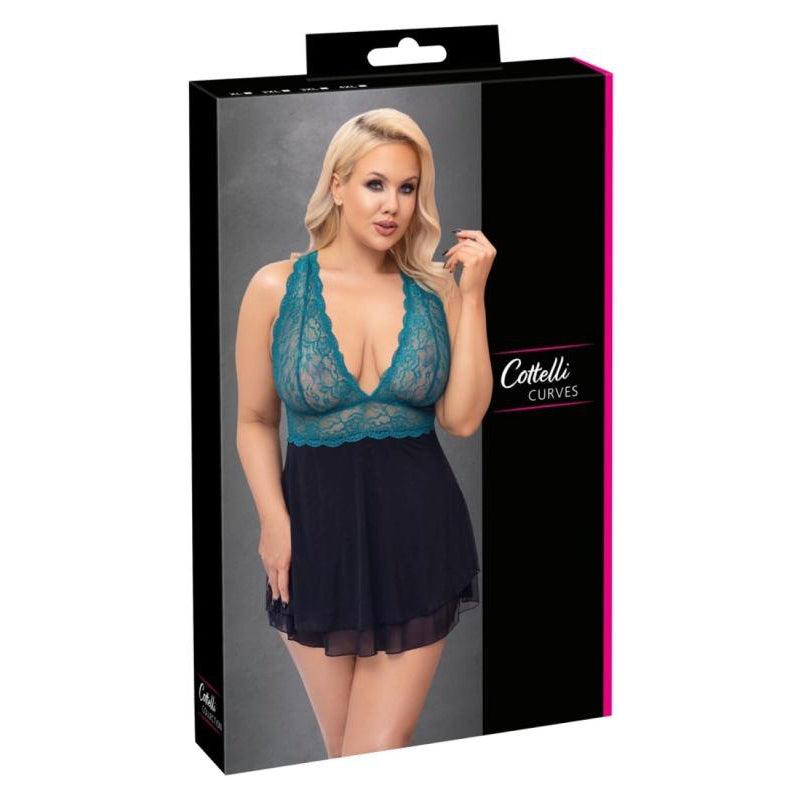 Babydoll Petrol - Black & Green Blue