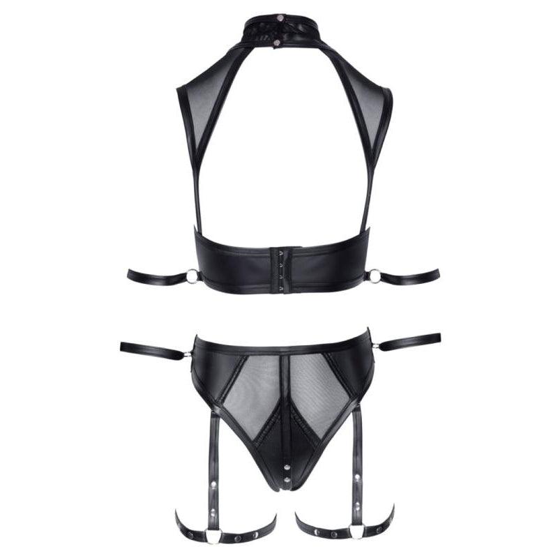 Bra Set Bondage with Straps - Black