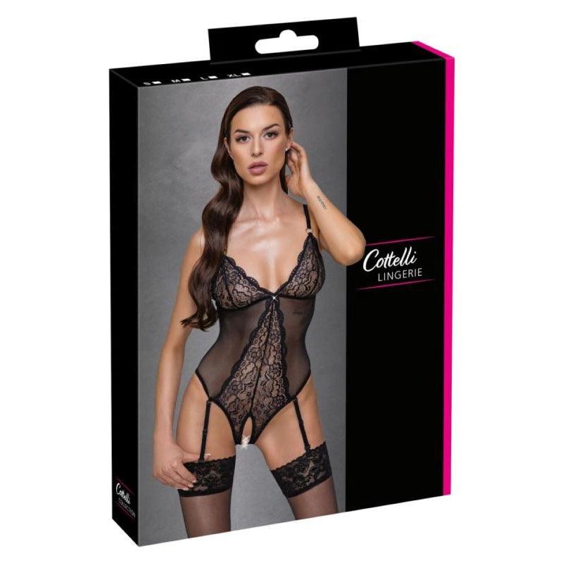 Crotchless Bodysuit - Black