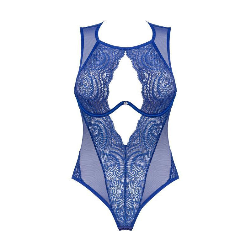 Giselia Lace Bodysuit- Blue
