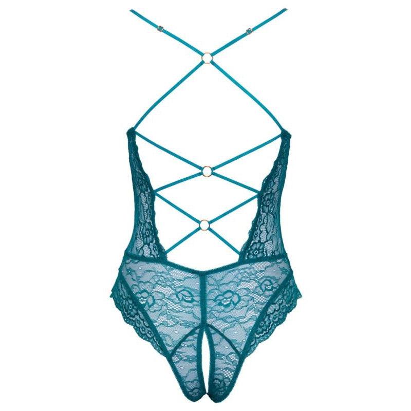 Open crotch bodysuit - Green blue