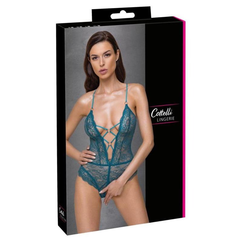 Open crotch bodysuit - Green blue