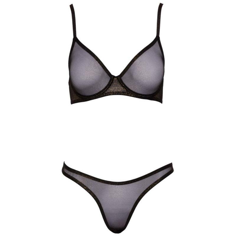 Transparant Bra Set - Black