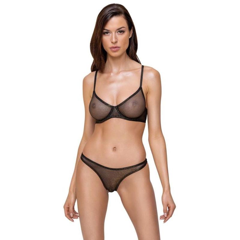 Transparant Bra Set - Black