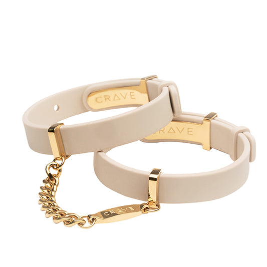 Crave - ID Cuffs - Beige/18kt Gold Plated - FeelGoodStore UK