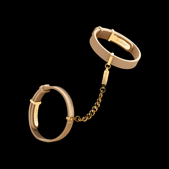Crave - ID Cuffs - Beige/18kt Gold Plated - FeelGoodStore UK