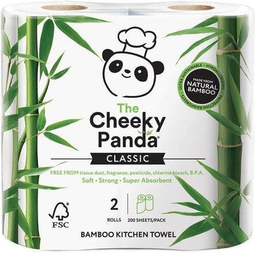 100% bamboo kitchen towel 2 rolls; 200 sheets per pack