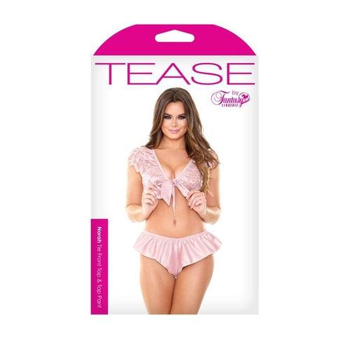 2-Piece Set With Lace Top - Pink