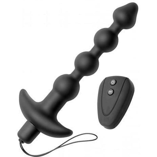 7 Speed Silicone Beaded Anal Vibe with Remote