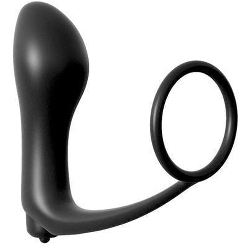 Ass-Gasm Cock Ring with Vibrating Butt Plug