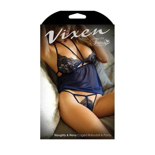 Babydoll Dress With Matching Thong - Blue