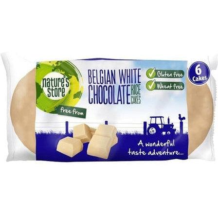 Belgian White Choc Rice Cakes 100g