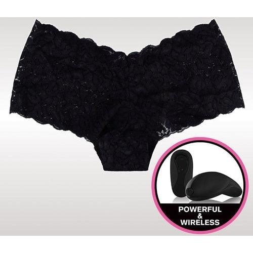 Black lace girls boxers with bullet
