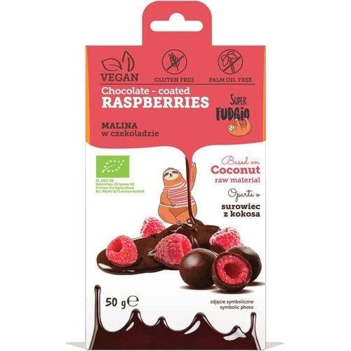 Chocolate Coated Raspberries - Organic & Vegan 50g