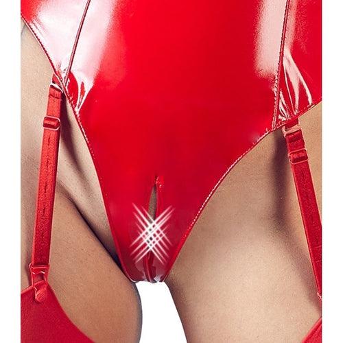 Crotchless Vinyl Body With Open Cups