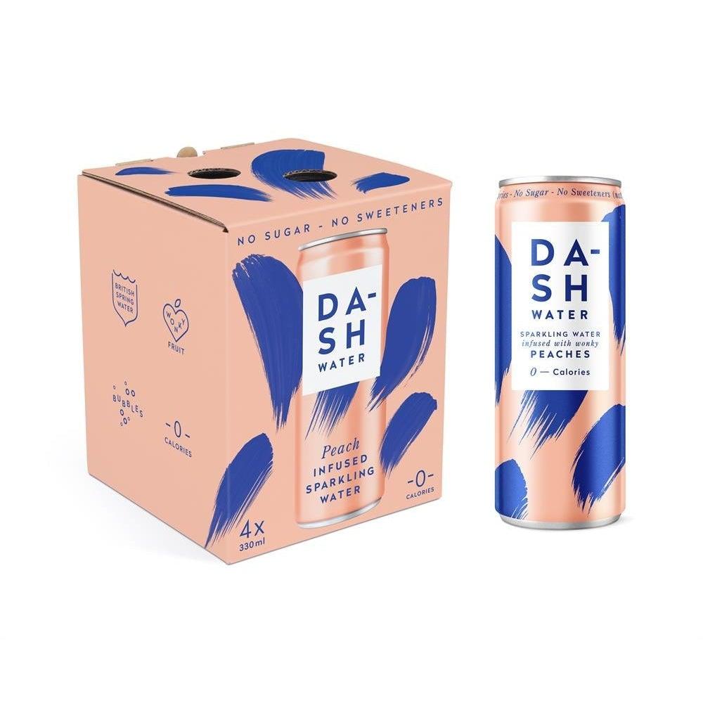 Dash Water Sparkling Peach 4pck x 300ml