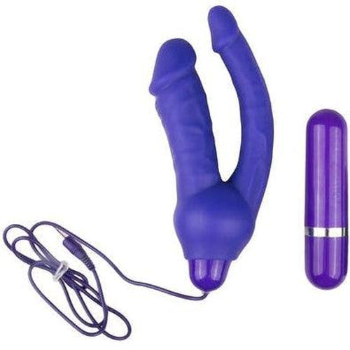 Double Realistic Vibrator - Purple