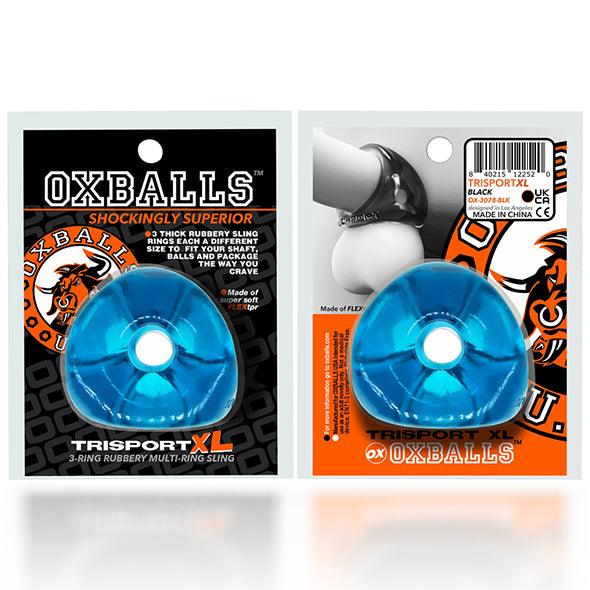 Oxballs Tri-Squeeze Silicone 3-Ring Ball Stretching Sling - Clear