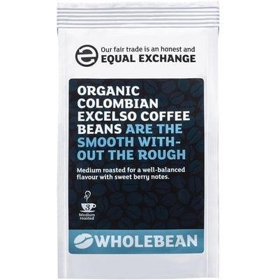 Fairtrade & Organic Colombian Excelso Wholebean Coffee 227g