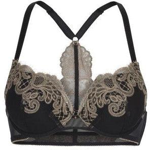 Gel Bra With Lace - Black / Gold