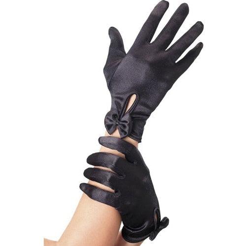 Gloves With Bow - Black