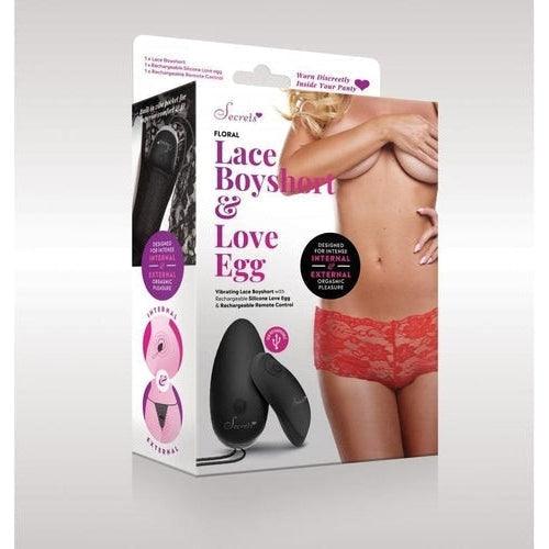 Lace Panties with a Bullet Vibrator and Remote Control - Red