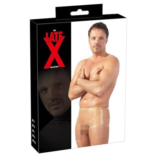 Latex Boxer Shorts With Penis Sleeve - Transparent