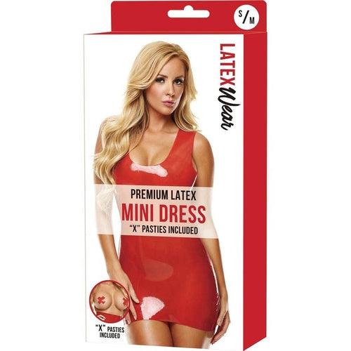 Latex Mini Dress - Red