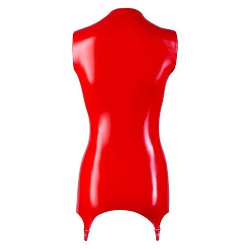 Latex Suspender Top - Red