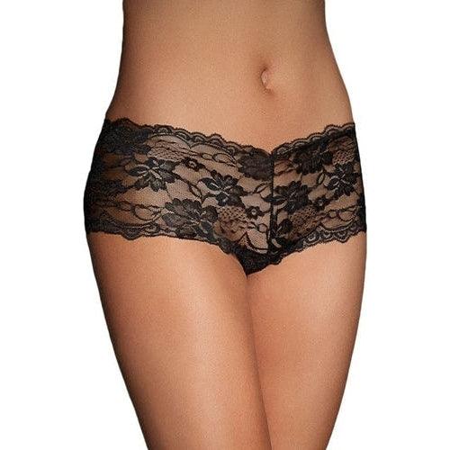 Naughty Knicker Lace Hipster - Black