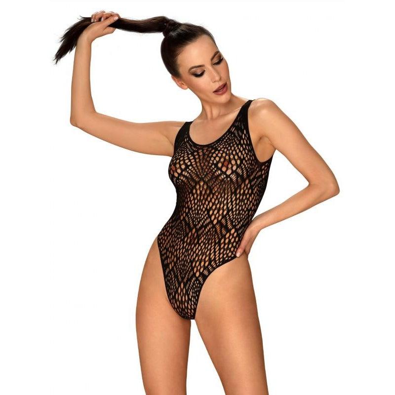 Open Thong Bodysuit With Eye-Catching Back - Black