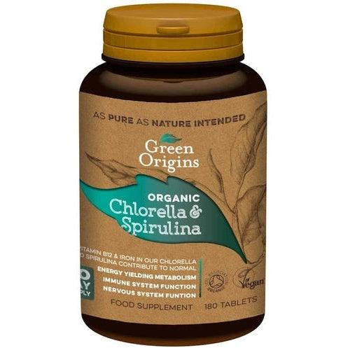 Organic Chlorella & Spirulina 500mg 180 Tablets
