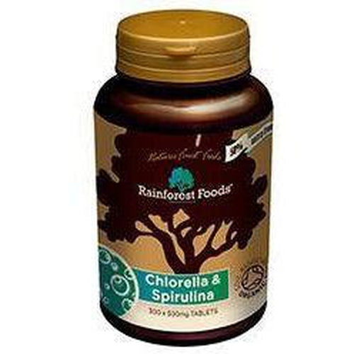 Organic Chlorella & Spirulina 500mg 300 Tablets