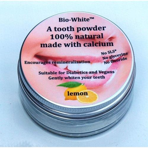 Organic Tooth Powder Lemon in a glass jar (plastic free) 35g