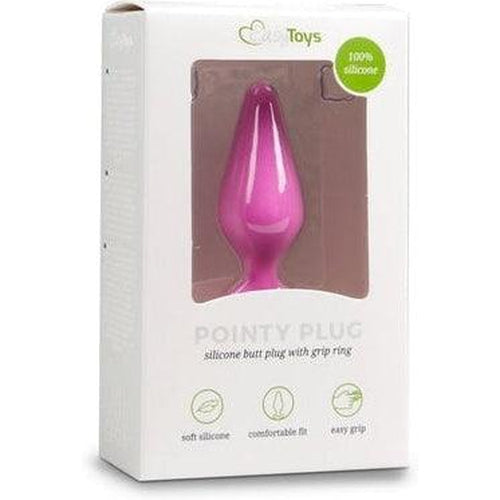 Pink Buttplugs With Pull Ring - Medium