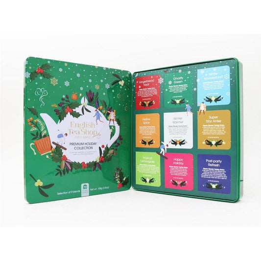 Premium Holiday Collection Green Gift Tin 72 Tea Pyramid Bags