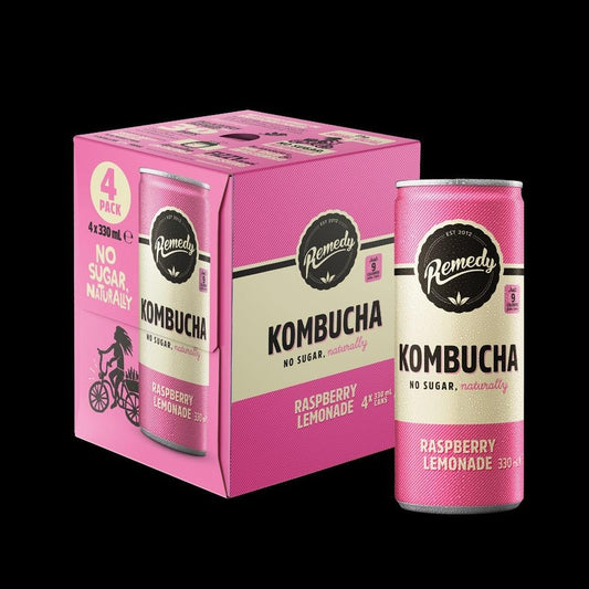 Remedy Kombucha Raspberry Lemonade Multi pack 4x330ml