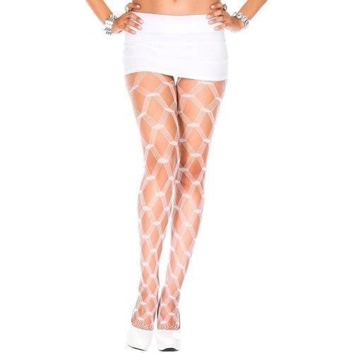 Seamless pantyhose with multi strands design - white