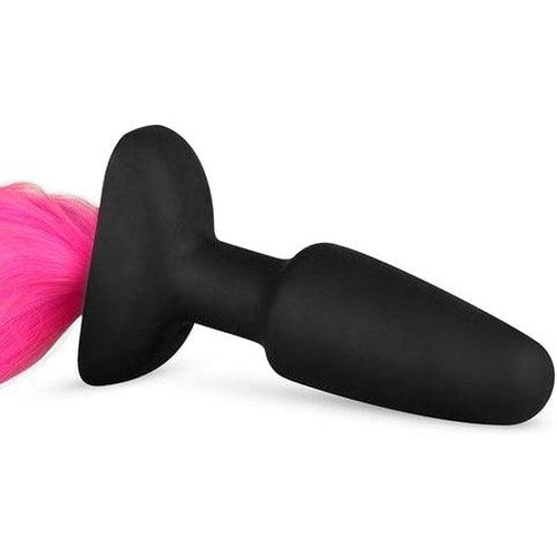 Silicone Butt Plug With Tail - Pink