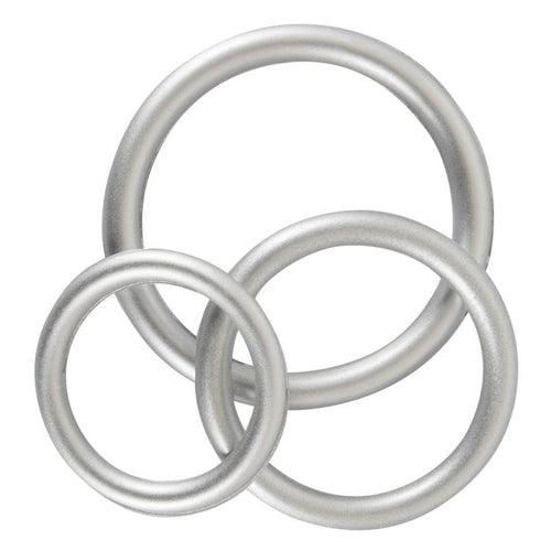 Silicone Cock Ring Set - Metallic