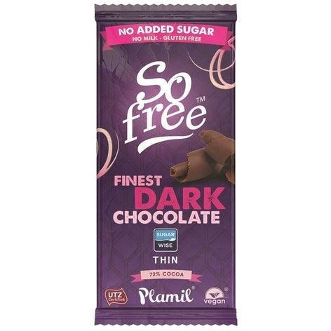 So Free No Added Sugar Finest Dark Thin Chocolate 80g