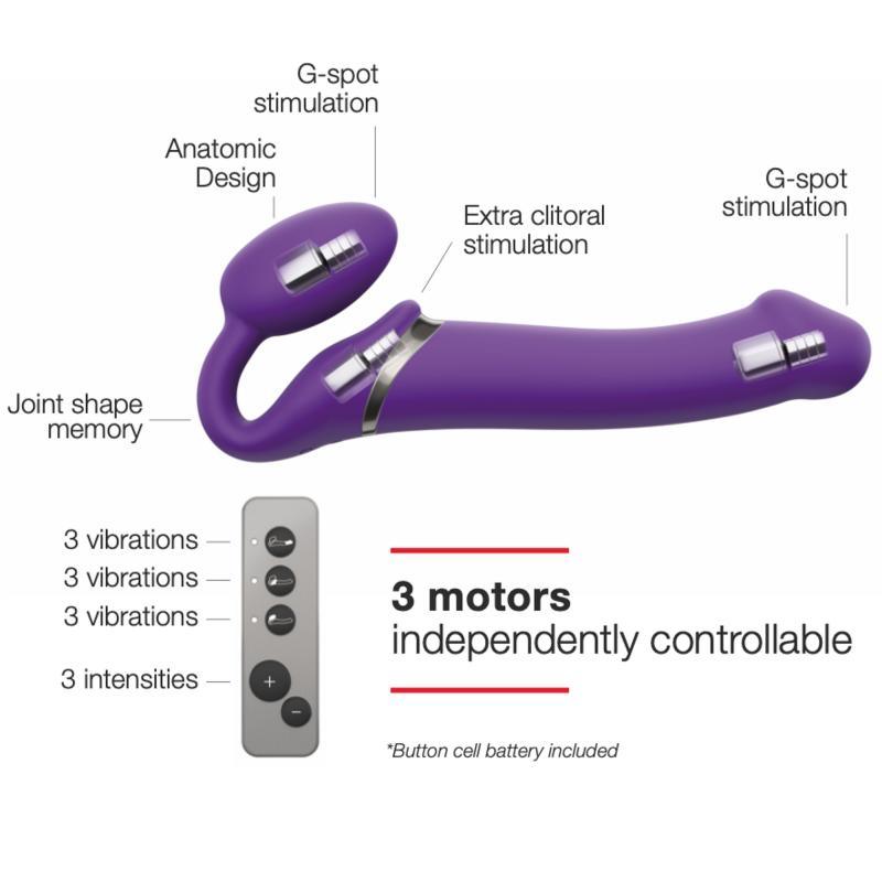 Strap On Me - Strapless Vibrating Strap-On Dildo - Size L - Purple