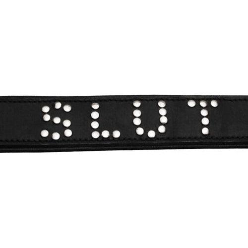 Studded Leather Slut Collar