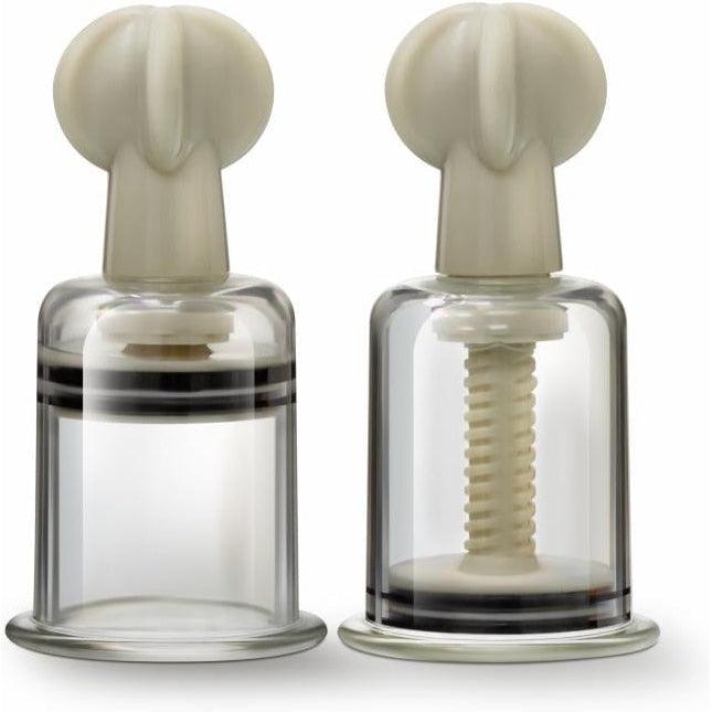 Temptasia - Clit And Nipple Large Twist Suckers - Set of 2 - Clear