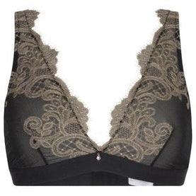 Triangelbra with Lace - Black/Gold
