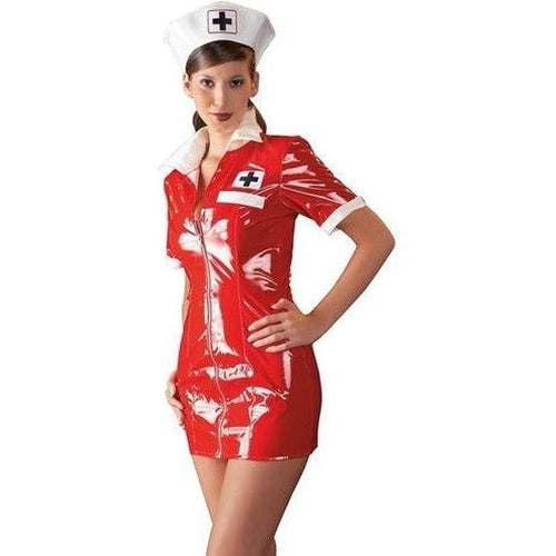 Vinyl Nurse Dress red