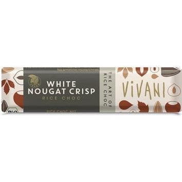 White Nougat Crisp 35g vegan Chocolate Bar with rice milk